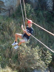 Suspended mid-air! Like clothes on a washing line!