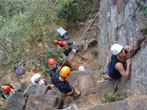 A Bird's Eye View of climbers having fun!