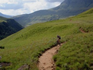 Riding in the Mweni area of the Drakensberg.