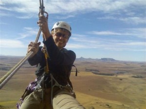 Abseiling with the beautiful Freestate in the background!