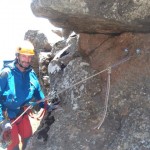 Abseiling off Pyramid.